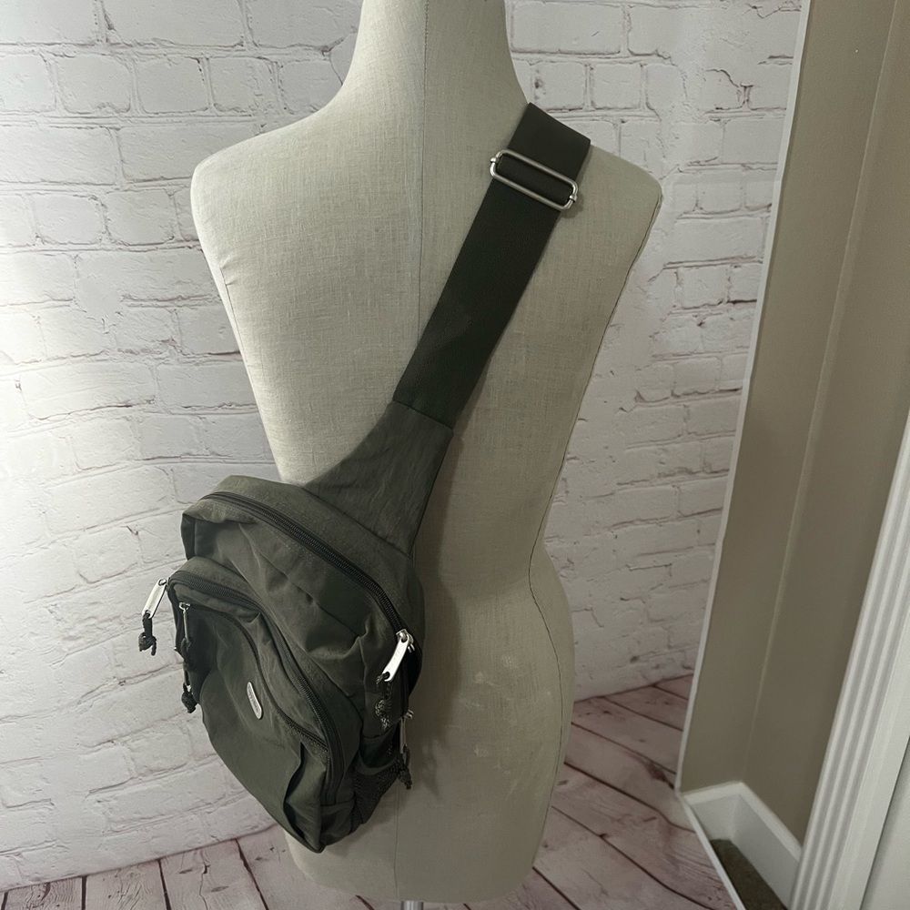 Olive Green Sling Backpack/Crossbody Bag - Picture 2 of 16